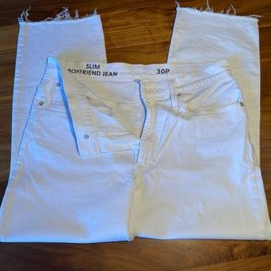 NWOT - J.Crew White Slim Boyfriend Jean w/ Raw Hem / 30P